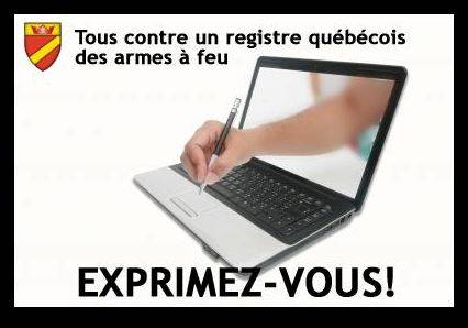 Pétition contre le registre québécois d'armes à feu